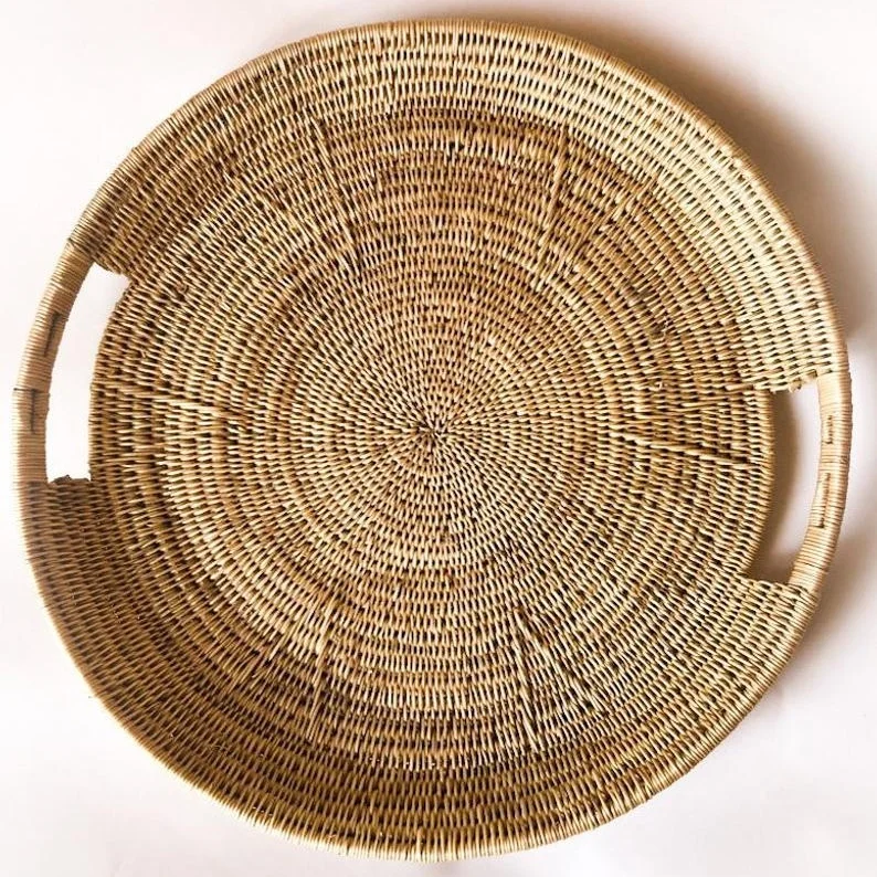 Chic Wicker Rattan Serving Trays: Elevate Your Serving Style | Perfect for Entertaining Organising & Everyday Use