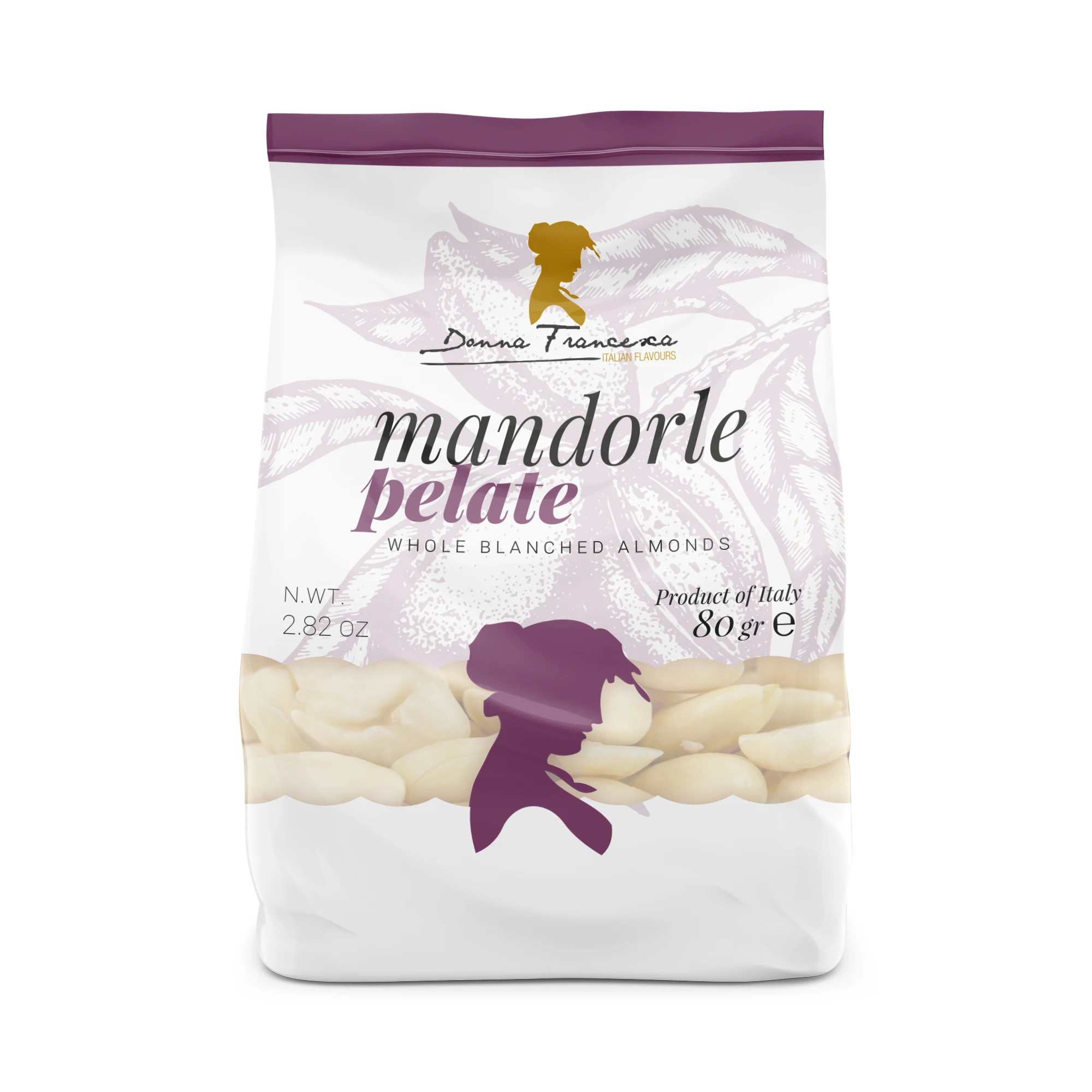 Italian Whole hand blanched almond 80 g Premium Quality - Healthy Food - Short Supply Chain - Made in Italy