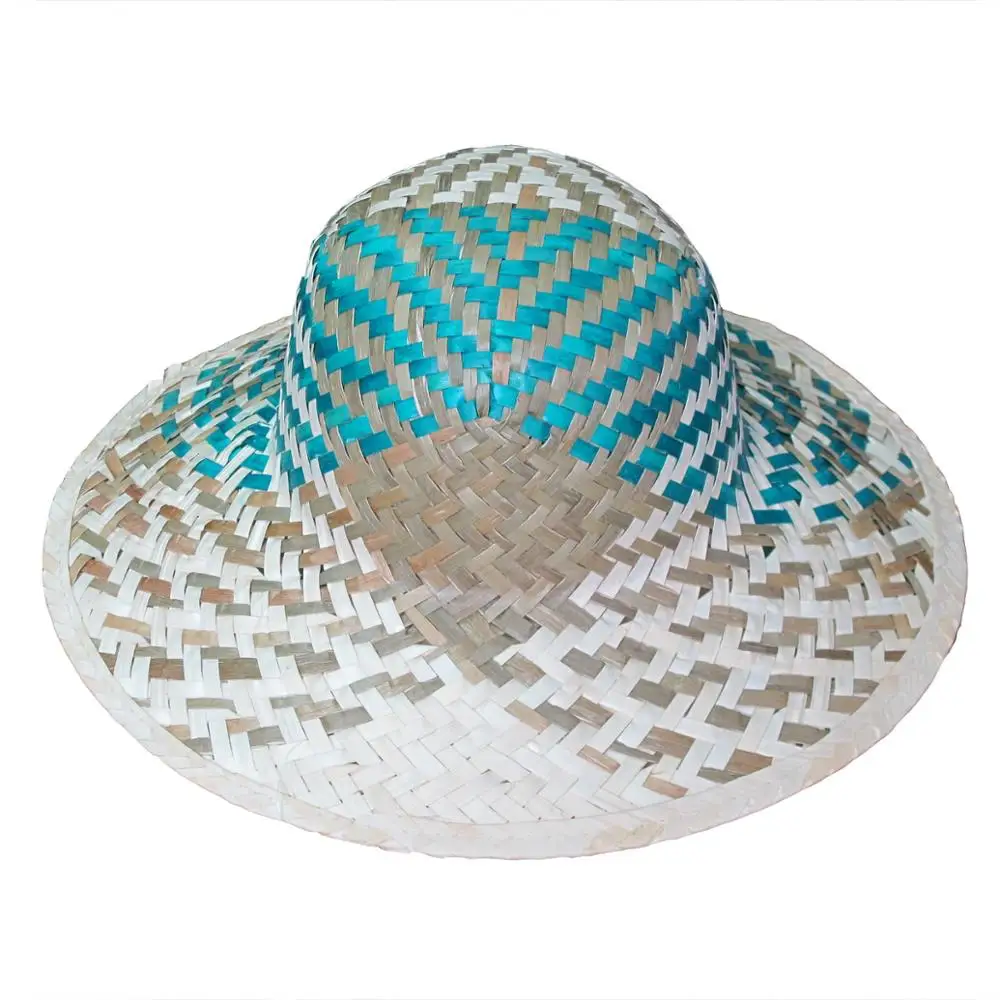 Eco-Friendly Natural Seagrass and Palm Leaf Hat Classic Cowboy Style for Summer Travel and Fishing Plain Summer Headwear