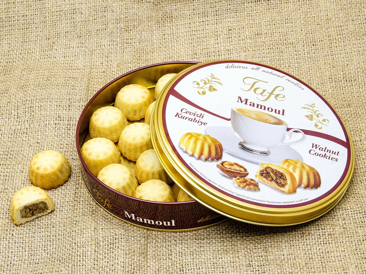 
Tafe Walnut Mamoul Cookies in Gift Tin Box 225g - Code 222 