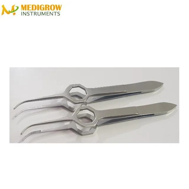 Hair transplant forceps Smooth and serrated