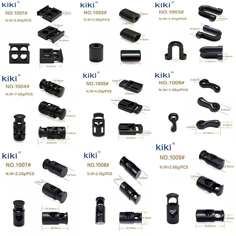 
High quality low price big black flat stainless steel cord lock 