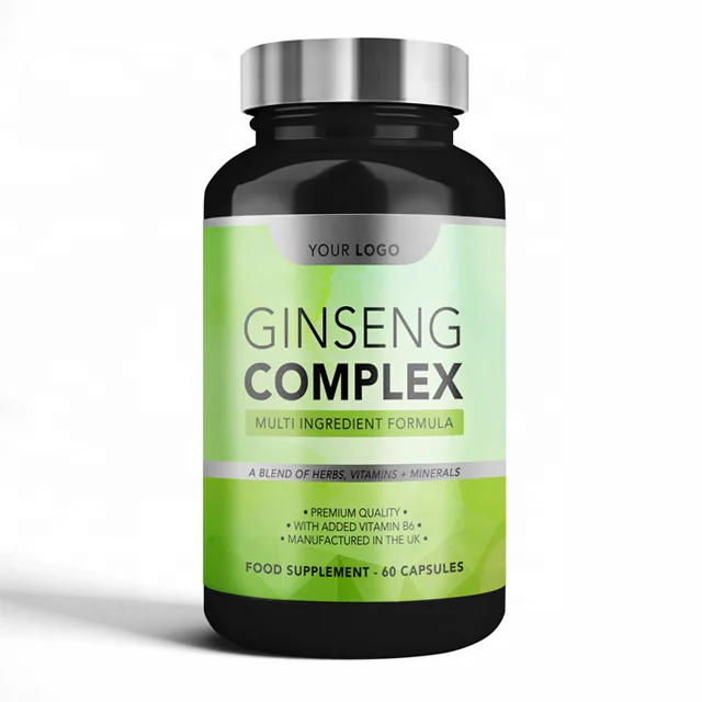 Комплекс женьшеня, здоровые пищевые добавки, витамины, круглая бутылка премиум-класса, фирменное питание, оптовая продажа диетических добавок