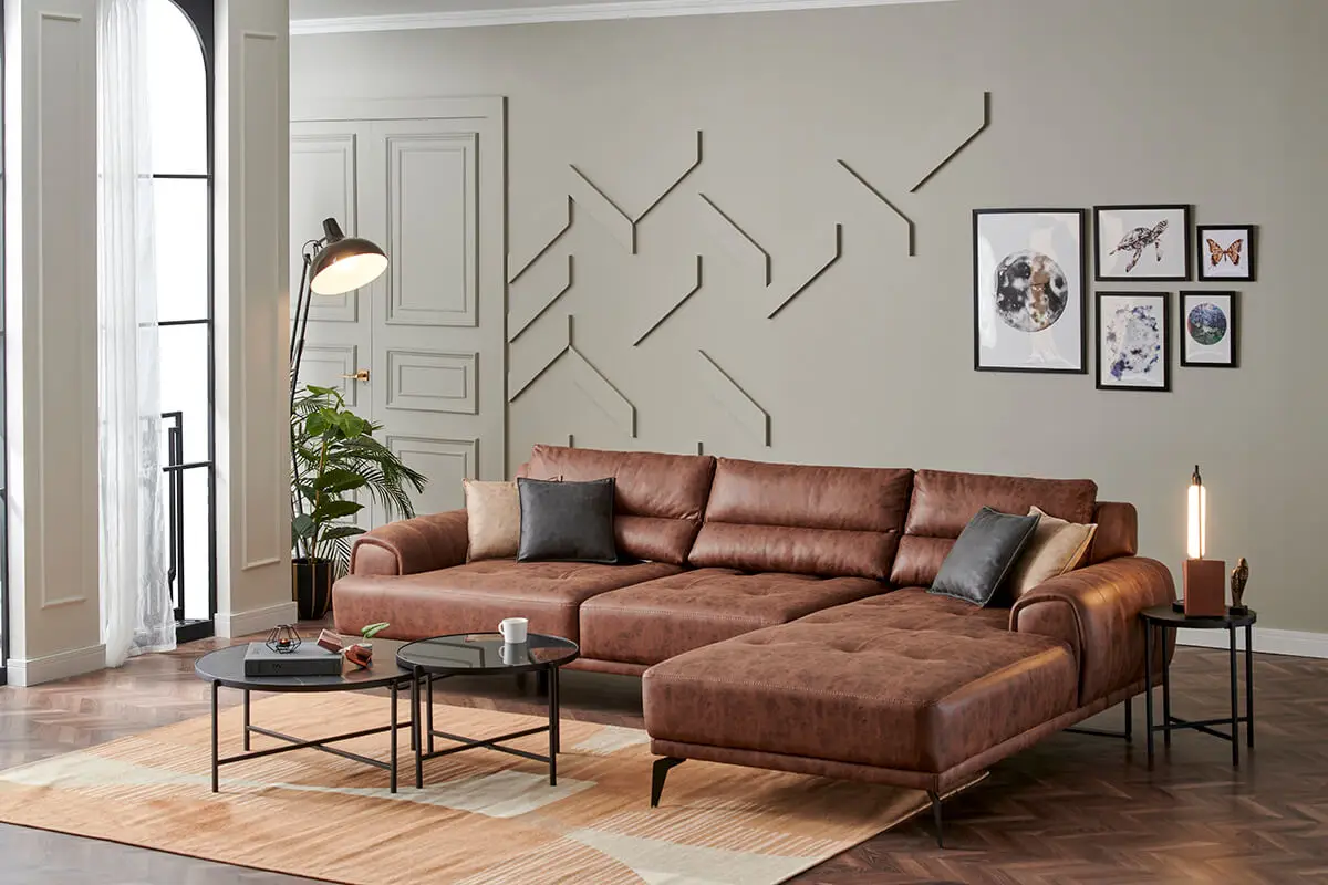 Packing Room Armchairs Wholesale Corner set couch wooden Sofa Living Furniture Velvet Seat Set Style Fabric (ider Palermo)