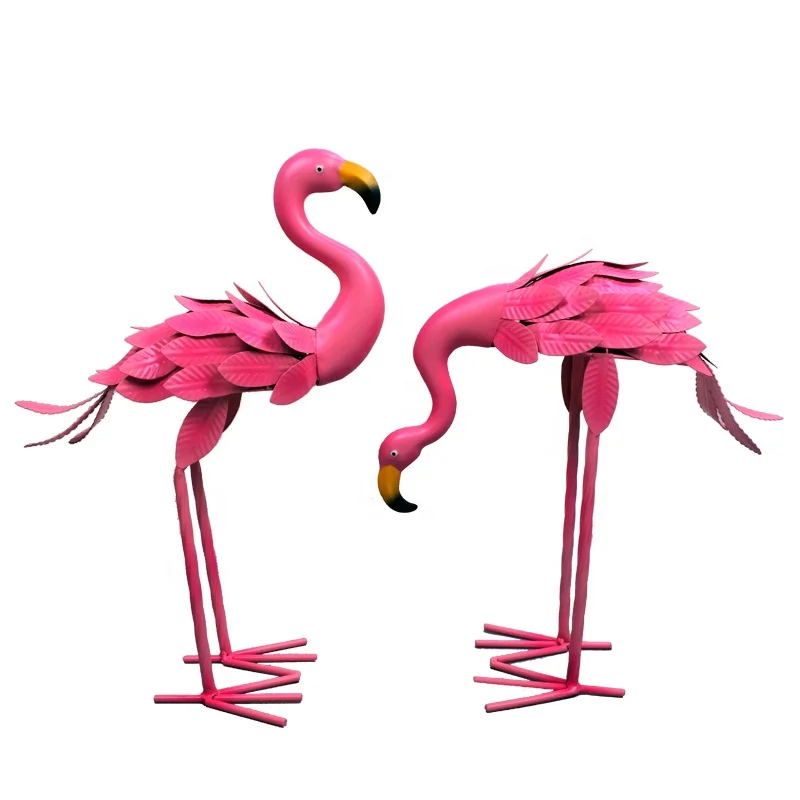 
Metal yard art Pink Flamingo Garden Decoration 