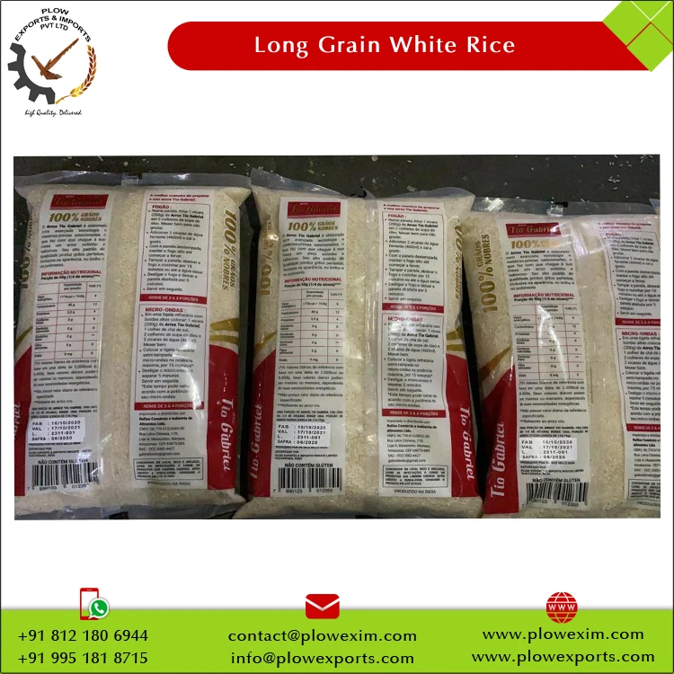 Healthy and Nutritious Long Grain White Rice in 10 KG Custom Packaging IR 64 White Rice Long Grain