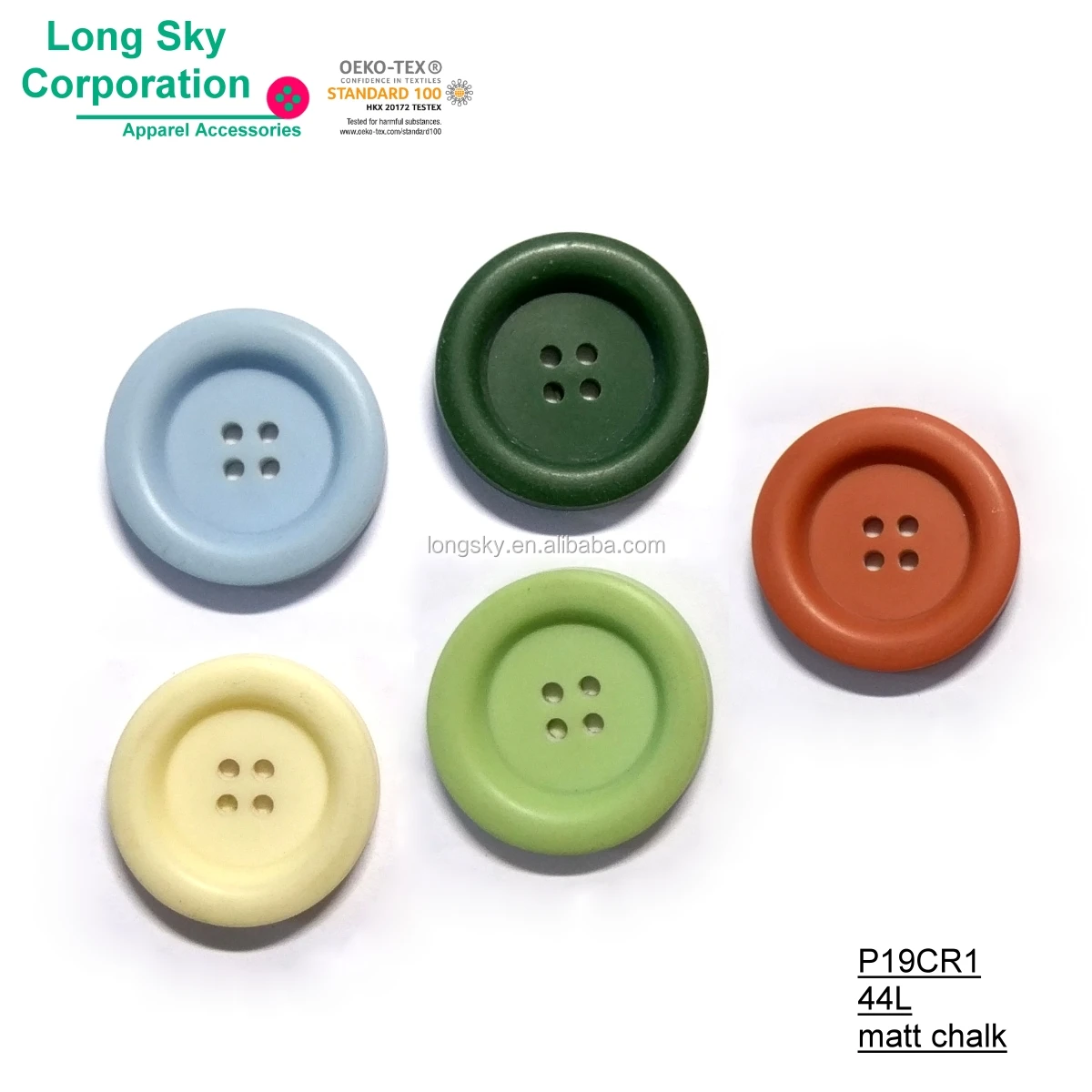 
 (P19CR1-4HD) 44L 4 отверстия, цветная пуговица из полиэстера и смолы  