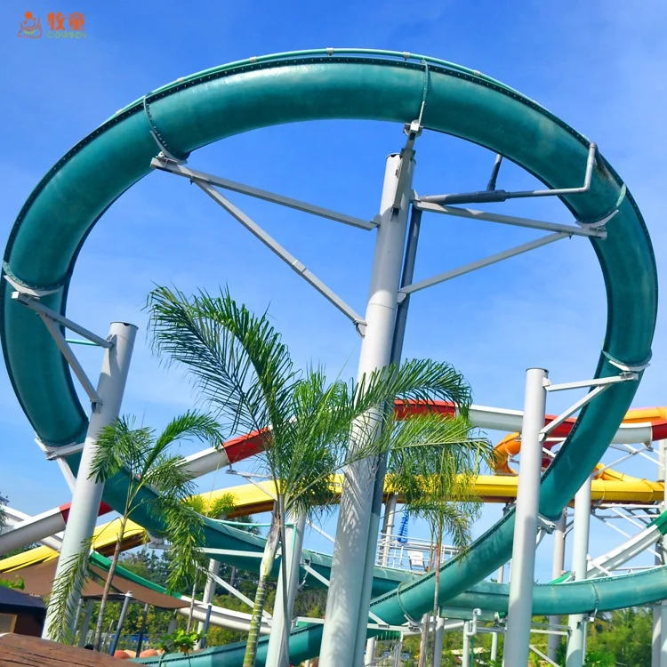 Водная горка из стекловолокна, водные горки из аквапарка, игровая площадка