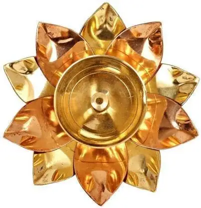 Diwali pooja Brass Copper Lotus diya Pooja Lotus diya religious table decoration 3 Inch