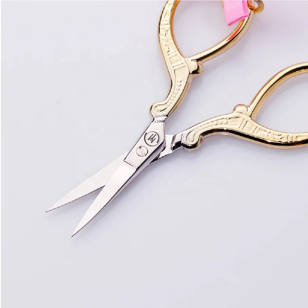 Half Gold Cuticle Scissors eyebrow Scissors nail care tool manicure Stainless  steel Scissor low price high quality