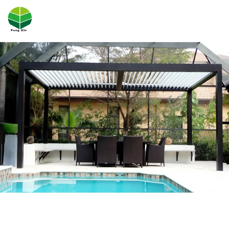 Louver Roof System Kits Outdoor Gazebo Garden Bioclimatic Aluminium Pergola Metal Fence Panel Polycarbonate Greenhouse Arch