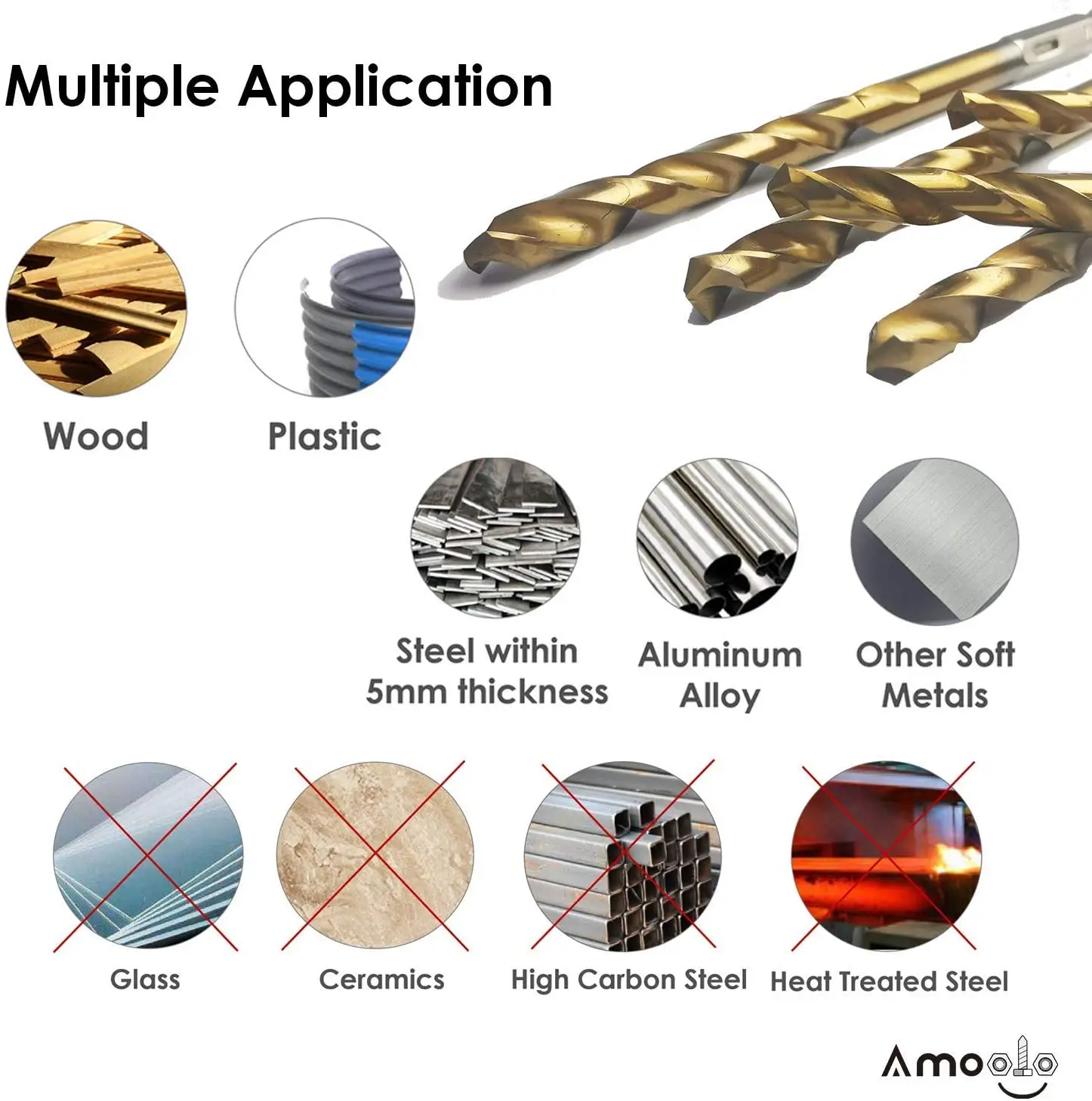 Набор сверл-высокоскоростные стальные HSS твердые металлические сверла для закаленного металла из нержавеющей стали чугуна