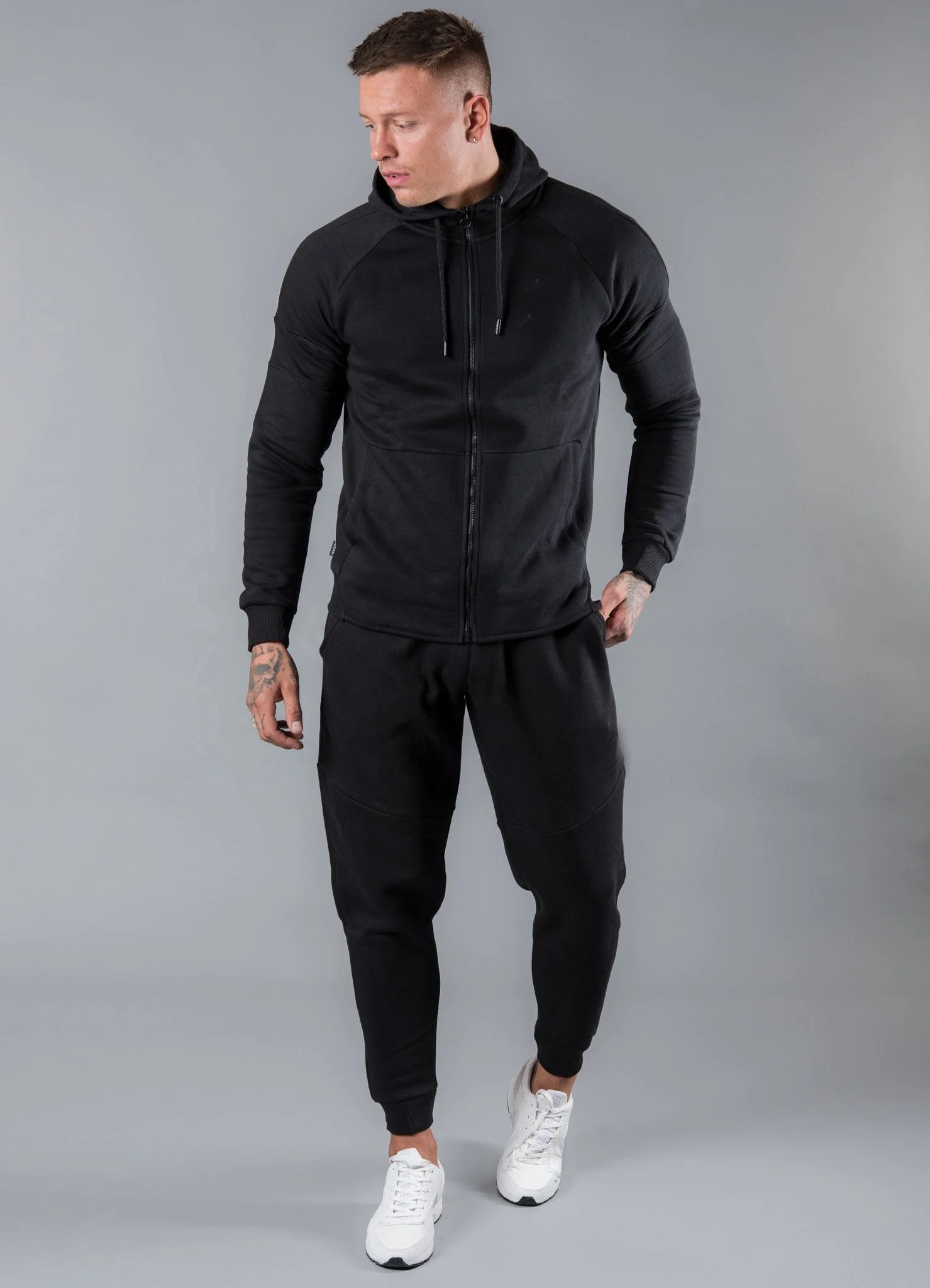 Pakistan factory custom logo men track suits private label jogger sets knit cotton premium tech fleece tracksuits