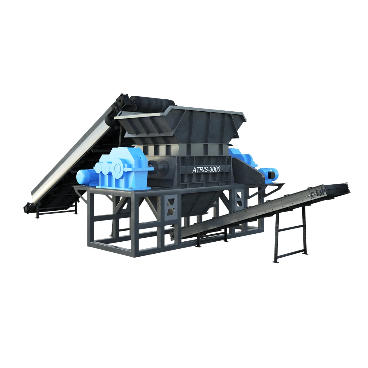 Two-shaft industrial Shredder ATR/S 3000 recycling for processing construction & household waste and other solid waste