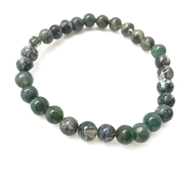 Wholesale Export Quality Moss Agate Crystals Healing Stones Bracelet Wholesale Bracelet Buy From N H AGATE