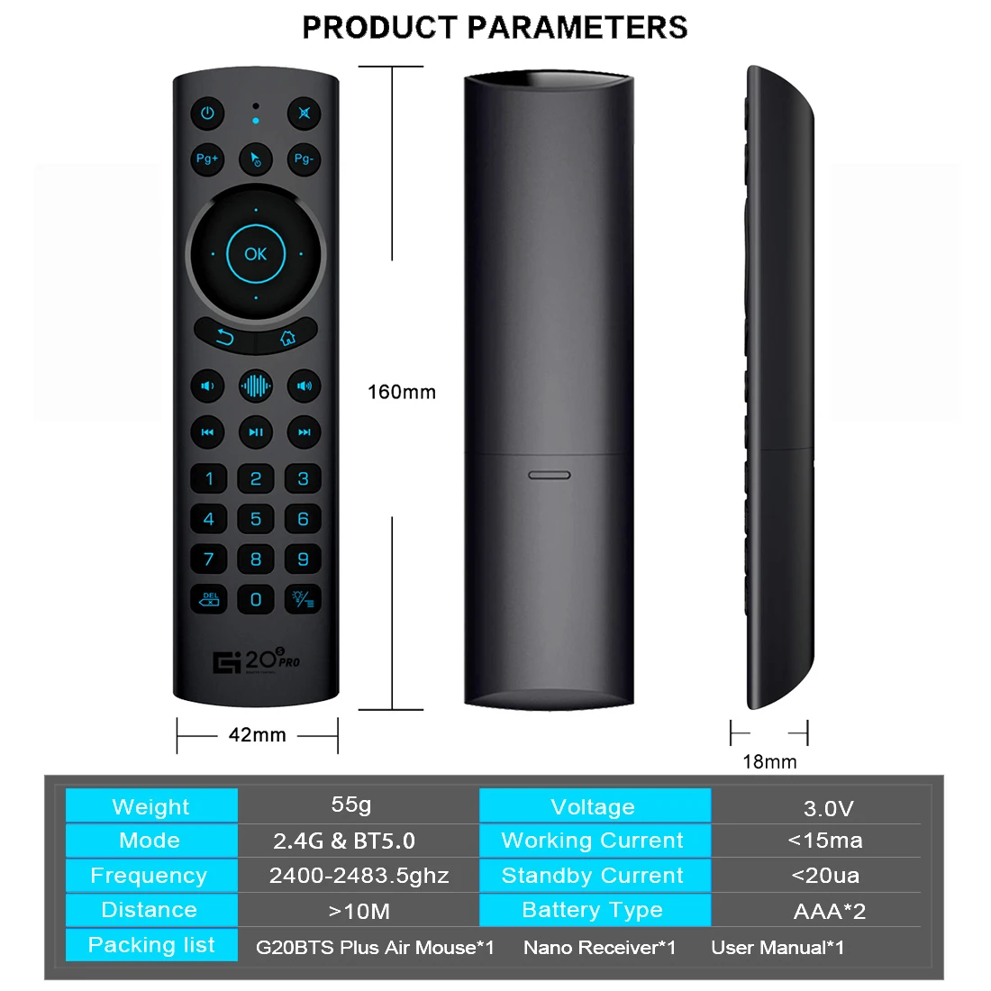 New Arrivals G20S PRO BT Smart TV Remote Control Toys with 5.0BT Wireless Backlit Air Mouse IR Learning G20S Pro BT
