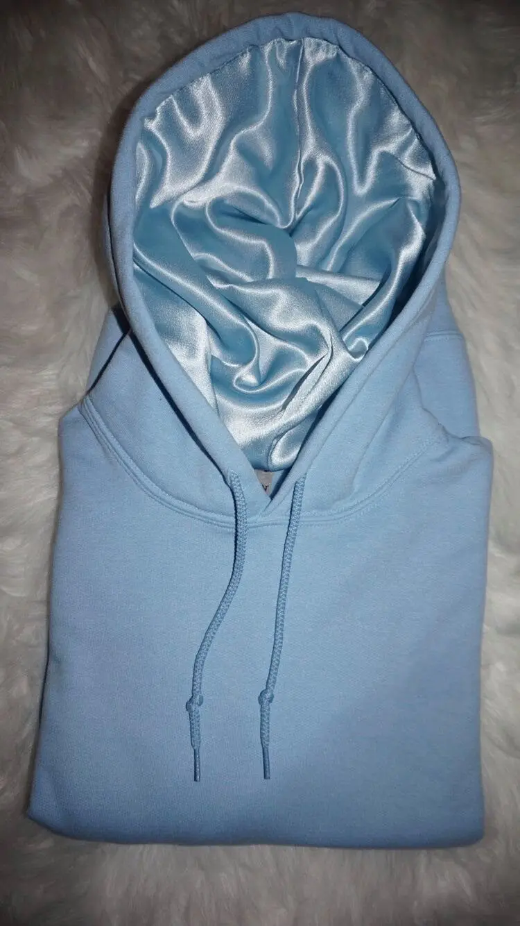 wholesale silk lined hoodie high quality satin lined hoodies