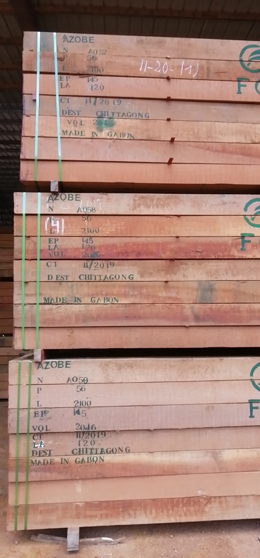 Ekki/Azobe  large square logs for furniture