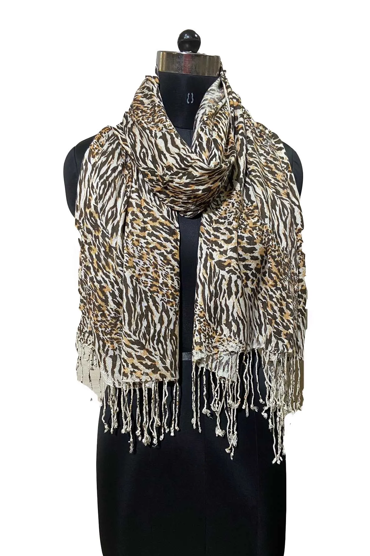 100% Viscose Black and White Cheetah Print Animal Pattern Shawl High Quality Winter Scarf for Adults for Autumn