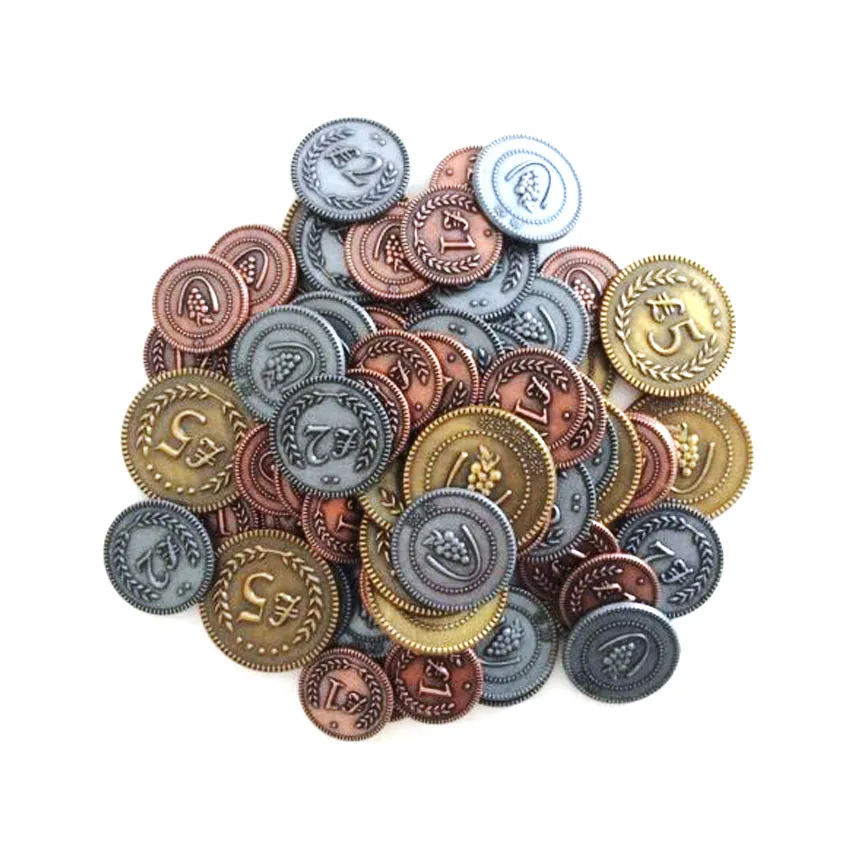 
Manufacture custom made board game play metal coins 