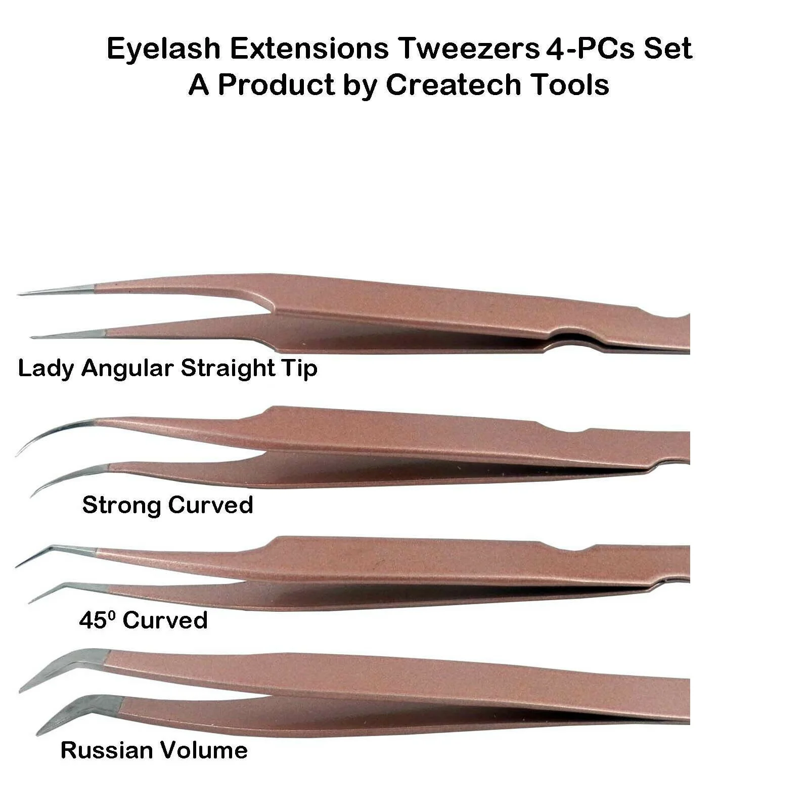 Extension Eyelash  Tweezers Set Volume Eyebrow Private Label Magnetic Stainless Steel and Plastic Individual Lash Tweezer