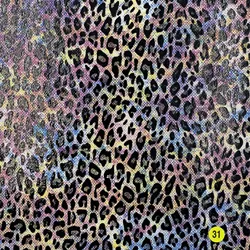 EPO High Quality 600D 100% Polyester with Glossy Laser Film Transferred Leopard Print for Luggage