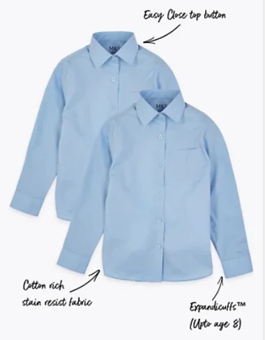 Long Sleeve Shirt and Black Skirt Suit School Shirts Uniform Design Your School Uniform