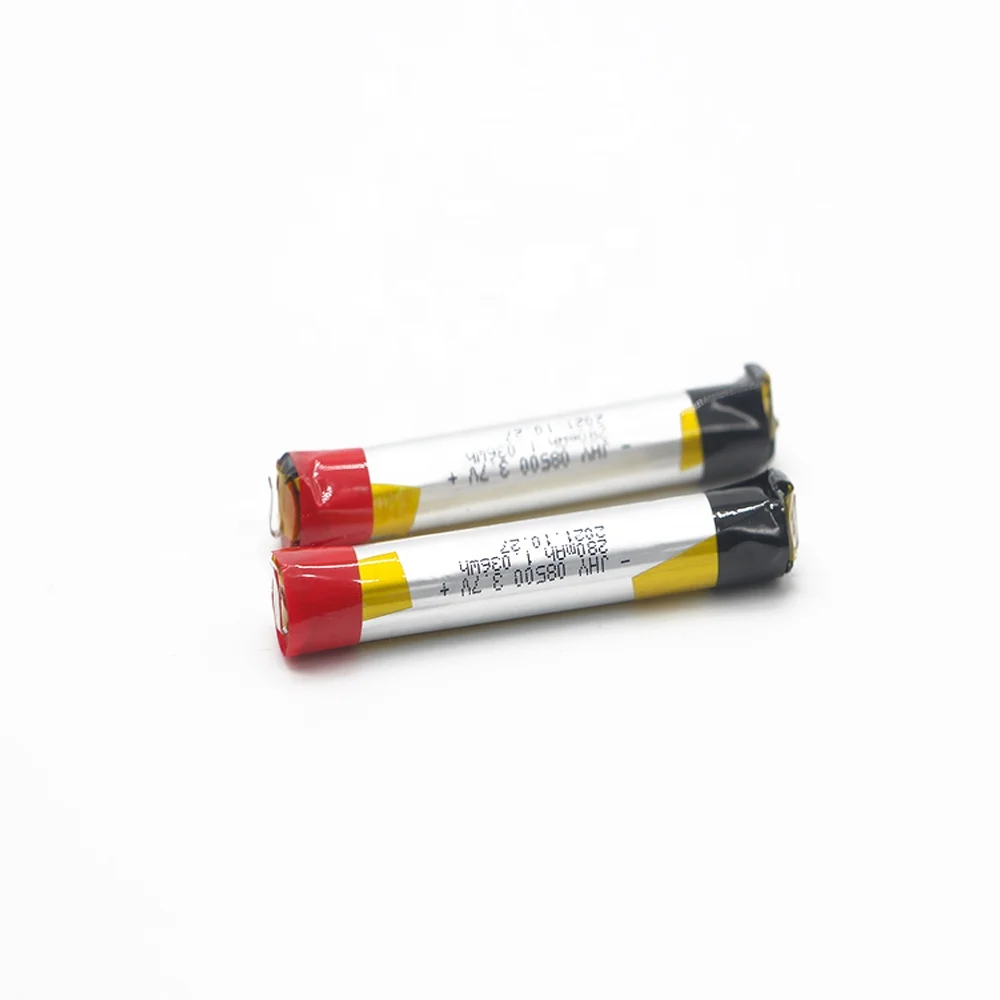 JHY Hottest Rechargeable Cylindrical 08500 3.7V 280mAh Lipo Battery Deep Cycle for E-vape Electronics Application