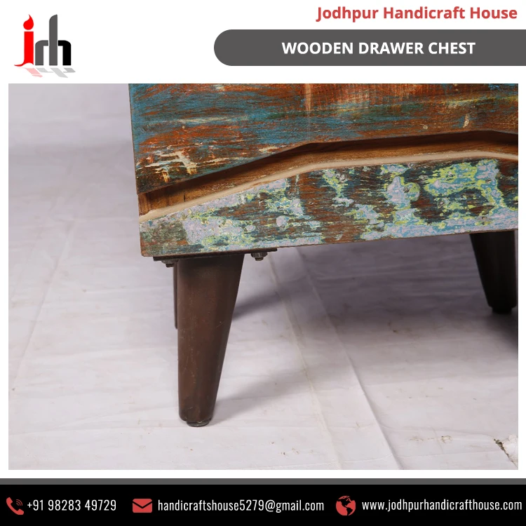 2021 Bulk Selling Strong Material Industrial & Vintage Wooden Tall Multi-Drawer Chest Cabinets for Home