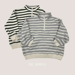 DE MARVI Kids Toddler Fleece Cotton Anorac zipup styile Sweatshirts Boys Girls Winter Clothing Wholesale Korean Manufacturer