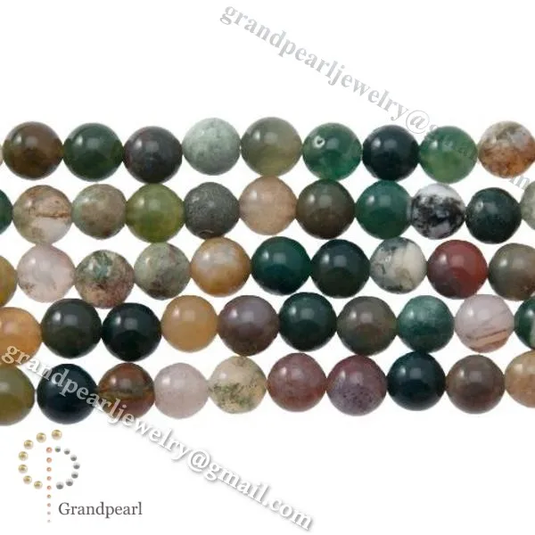 
Indian Agate, Natural Gemstone Beads, Semiprecious Stones, 