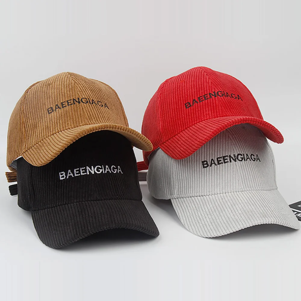 Wholesale Custom Logo Embroidery Corduroy Caps Dad Hat sport caps Hats Adults Unisex Plain Adjustable Baseball Hat