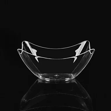 Wholesale Clear Reusable PS Plastic Dessert And Salad Dish