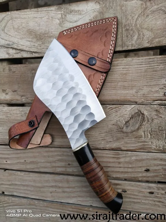 Стальная ручка-Кливер D2 ручной работы материал лист