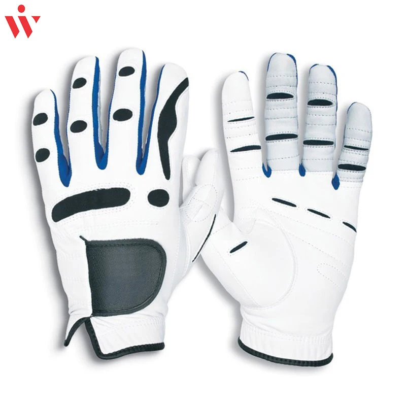 Latest Fashion Plain High Quality Golf Gloves with Latest Pattern Embroidery Logo Leather Golf Gloves