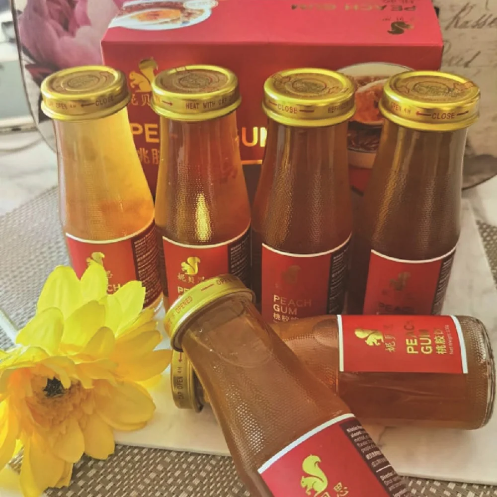 Anti Stress Relief Nibbles Peach Gum Drinks With Almond & Chuan Bei 130ml x 6 Bottles Per Box From Singapore