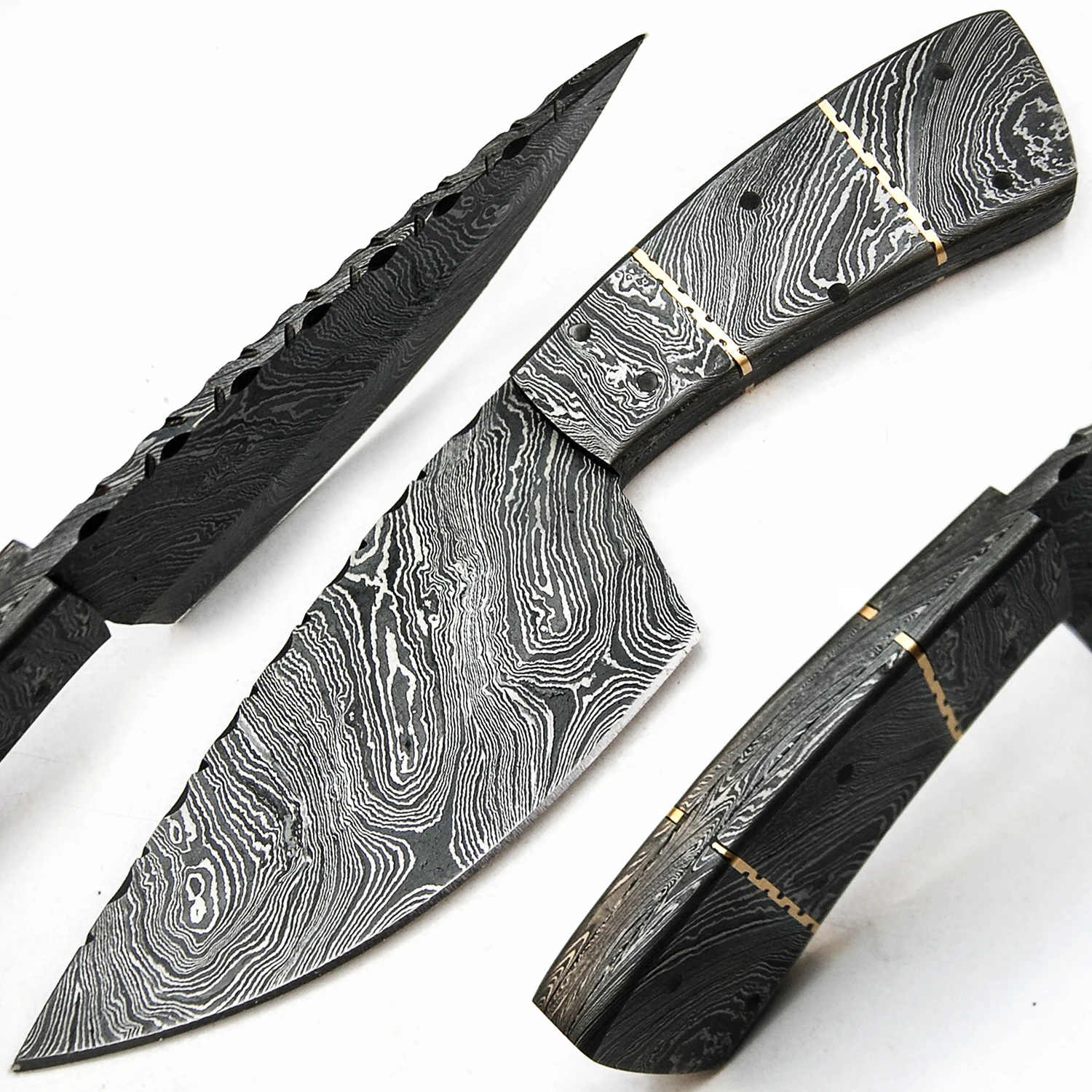 Высококачественный охотничий нож ручной работы из дамасской стали с ручкой из дамасской стали