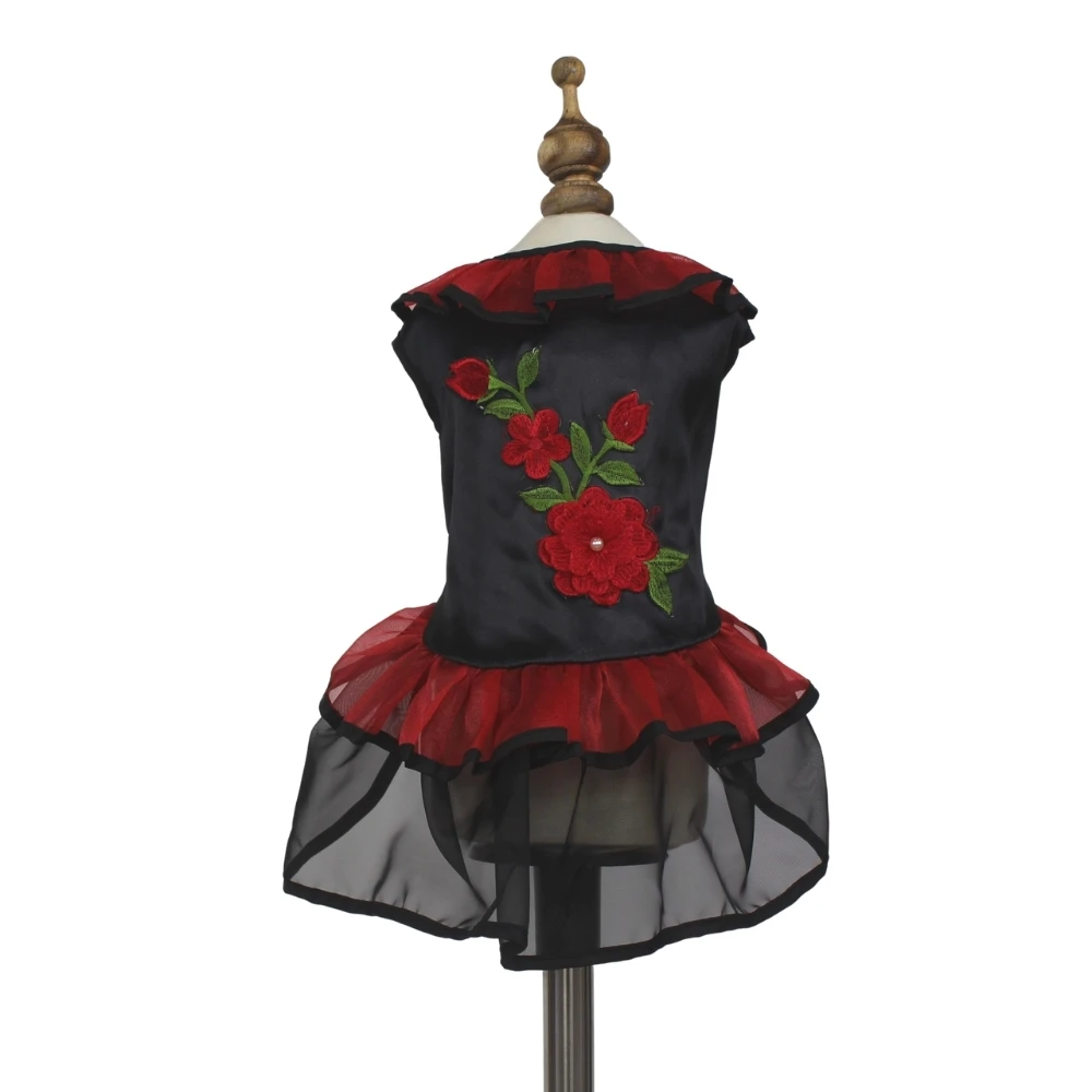 New Design 2021 Chiffon Pleated Round Neck Dress For Pet Dogs Apparel (Small Size)