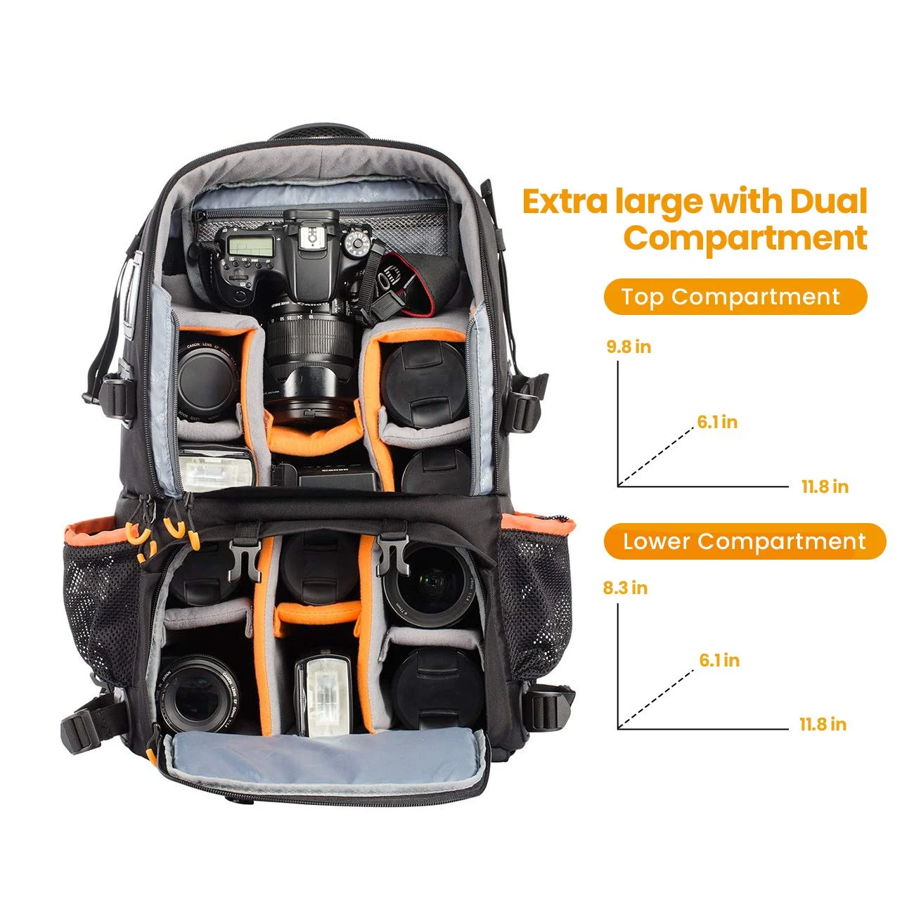 
Pro 2 Bags in 1 Camera bag Large with 15.6