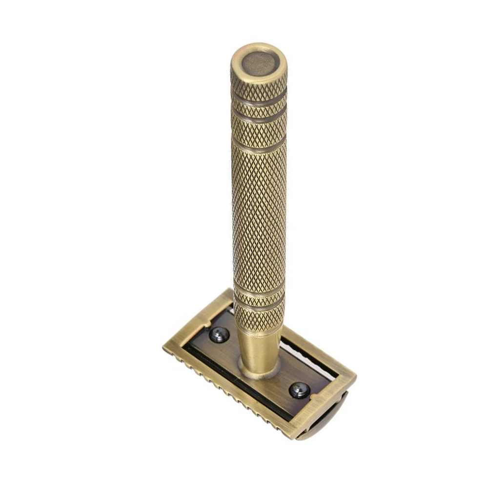 Classic Double Edge Safety Razor with Aluminum Handle Sustainable Copper Material Blade for Face Shave or Salon Use Price