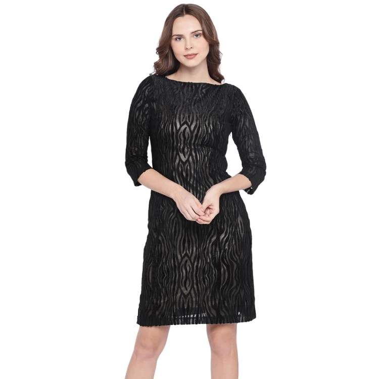 Дизайнерское черное платье-футляр