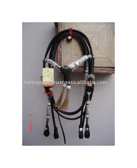 Best Quality Horse Western Head Stall On 100% Pure Indian Leather With Hand Carving And Brass Buckles
