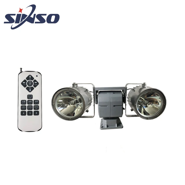 new design brightness two head hid xenon searchlight moving head light