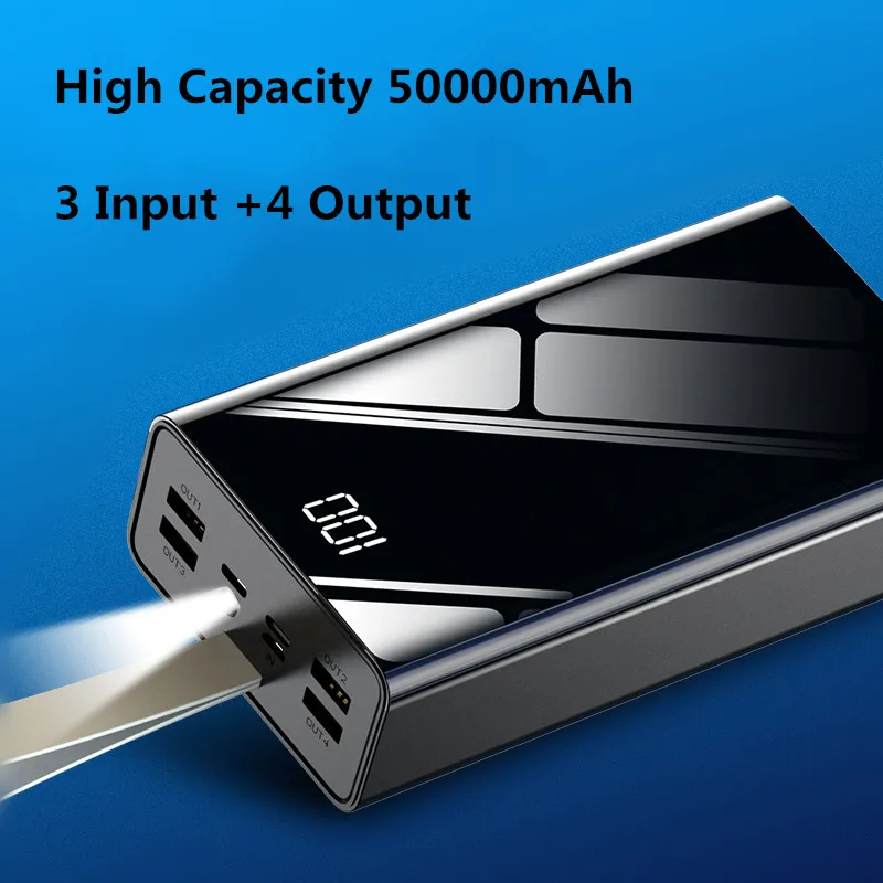  Большая емкость 50000 mAh оптовая продажа Amazon Топ заводская цена портативное зарядное устройство Powerbank внешний аккумулятор с выходом