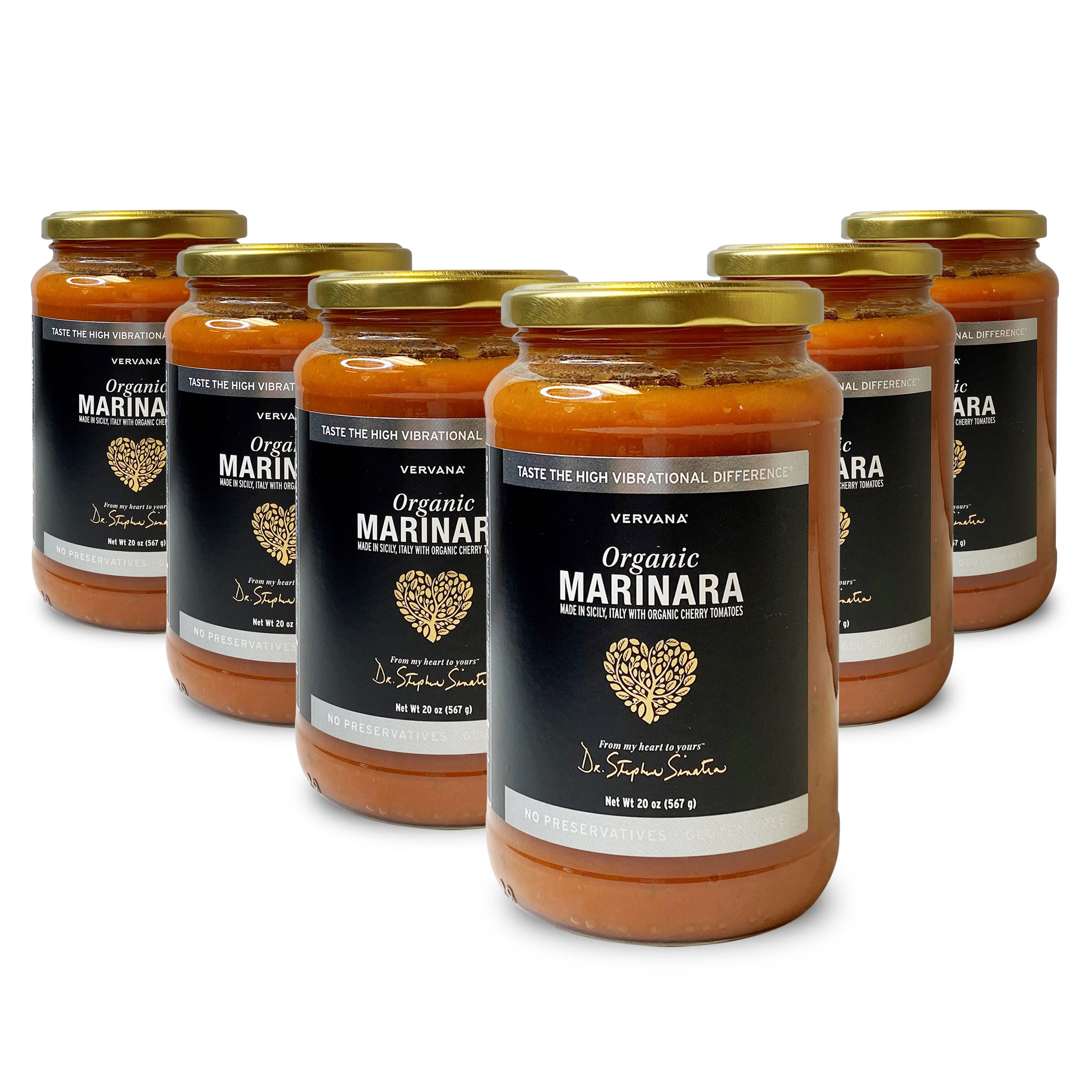 
Vervana Organic Marinara Sauce - Exceptional Quality Organic Ingredients, No Sugar Added, Made in Italy - 20 oz (567 g) / jar 