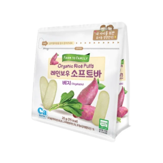 
Korean Organic Rice Snacks for baby made in Korea Soft bar Vege Flavor 