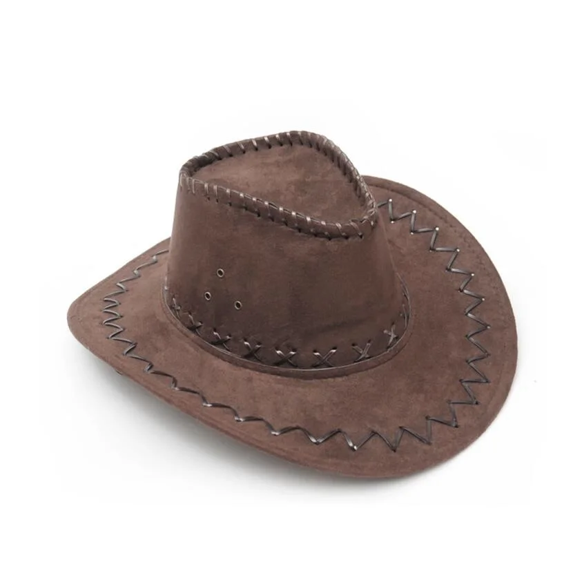
Dark Brown Western Cowboy Cowgirl Cattleman Hat for Kids Halloween Children Party Costume 