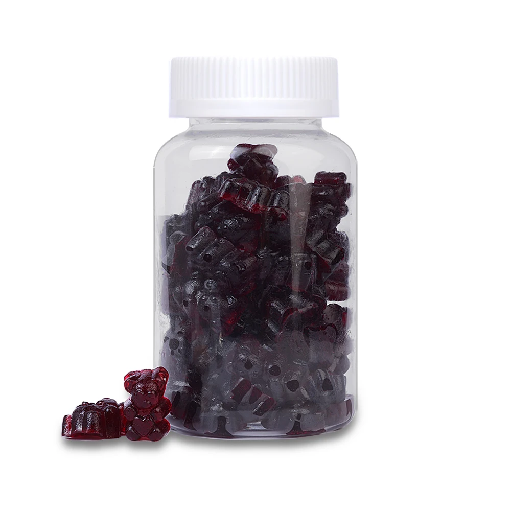 All Natural Vegan Organic Black Sambucus Elderberry Gummies White Label Gummies Candy Healthcare Supplement