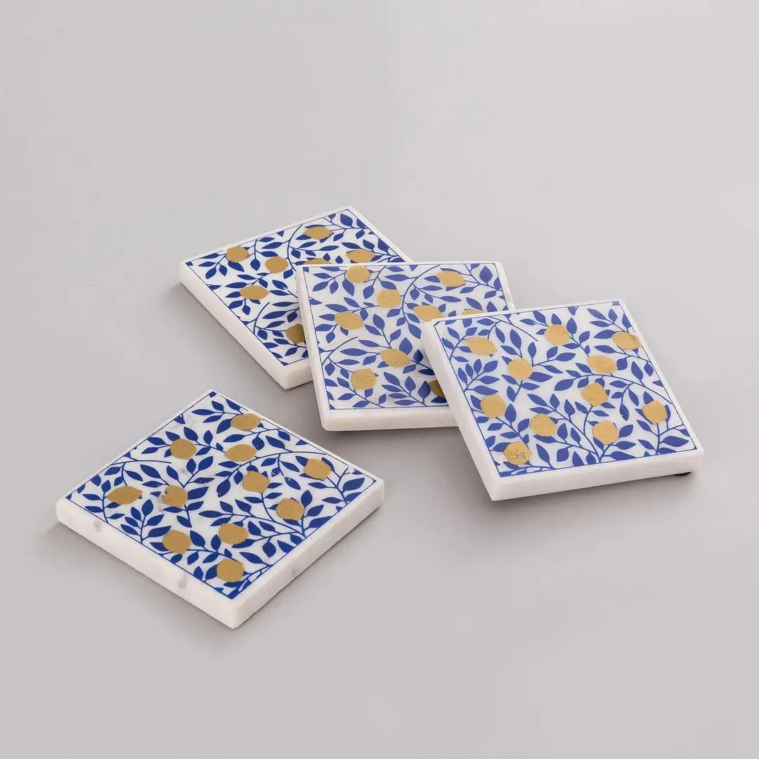 Лидер продаж на Amazon креативные Мраморные Подставки золотого цвета с принтом для дома оптовая