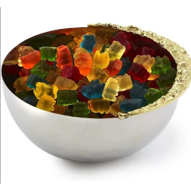 hot selling antique design metal serving bowl with gold stand serving bowl for table centerpiece decor ramadan serving bowl